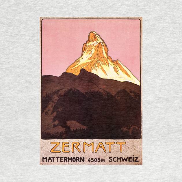 Vintage Travel Poster with the Matterhorn by MasterpieceCafe